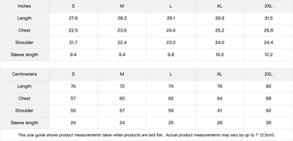 DG Not For You T-Shirt-Size Chart