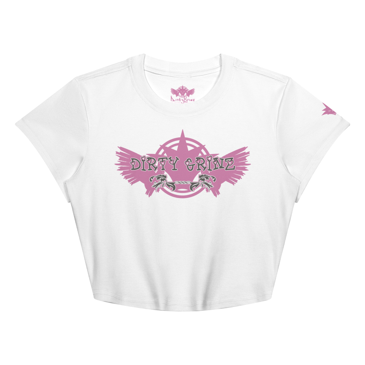 DG Girl Flight 1 Y2K cropped baby tee in white