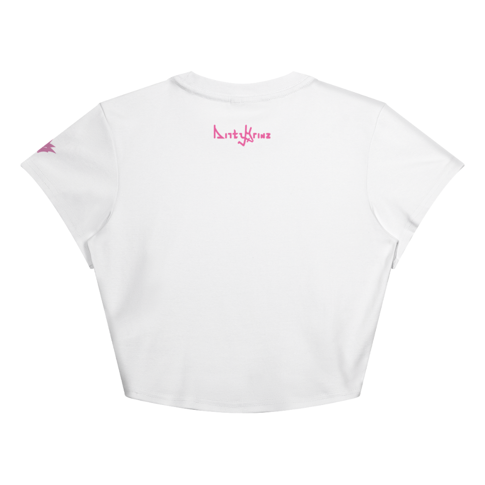 DG Girl Flight 1 Y2K cropped baby tee in white