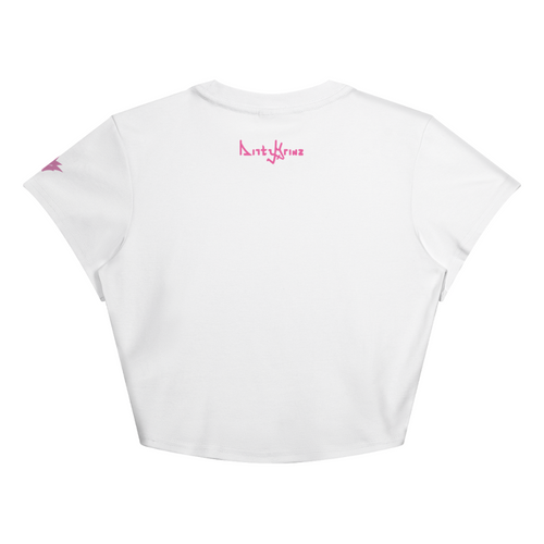 DG Girl Flight 1 Y2K cropped baby tee in white