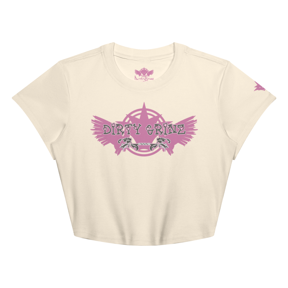 DG Girl Flight 1 Baby Tee - Vanilla Cream - Front