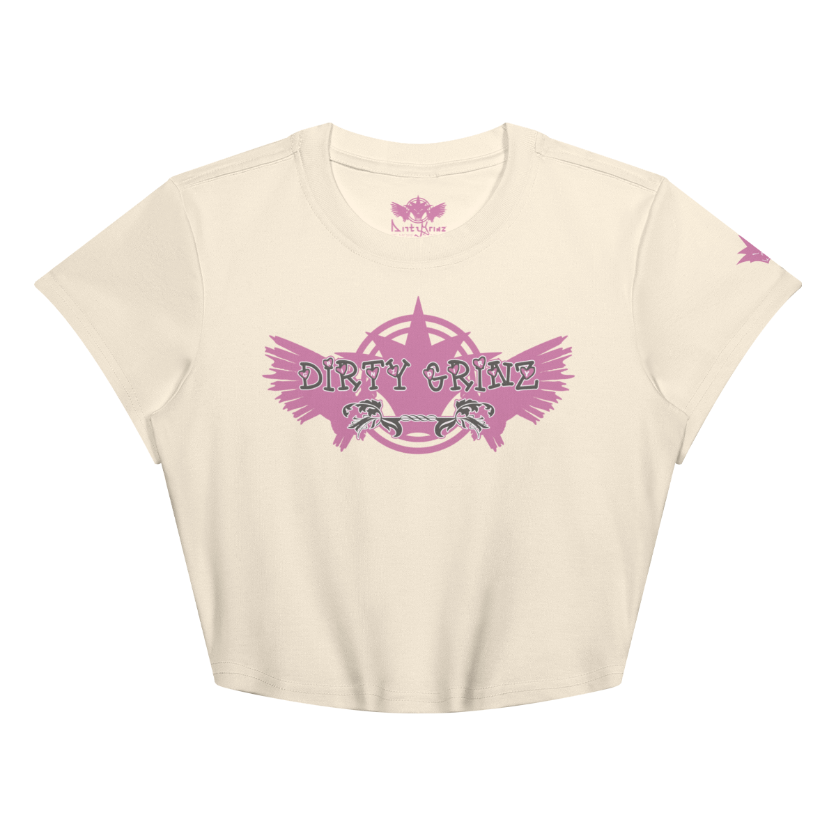 DG Girl Flight 1 Baby Tee - Vanilla Cream - Front